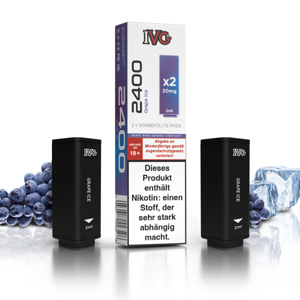 IVG 2400 - 4-Pod System - Prefilled Pods (2 Stück) Grape Ice  - 20mg