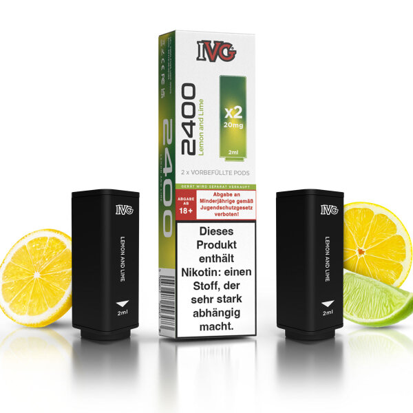 IVG 2400 - 4-Pod System - Prefilled Pods (2 Stück) Lemon and Lime  - 20mg