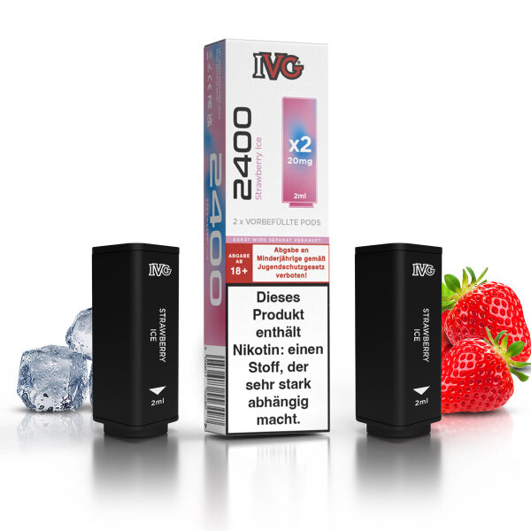 IVG 2400 - 4-Pod System - Prefilled Pods (2 Stück) Strawberry Ice  - 20mg