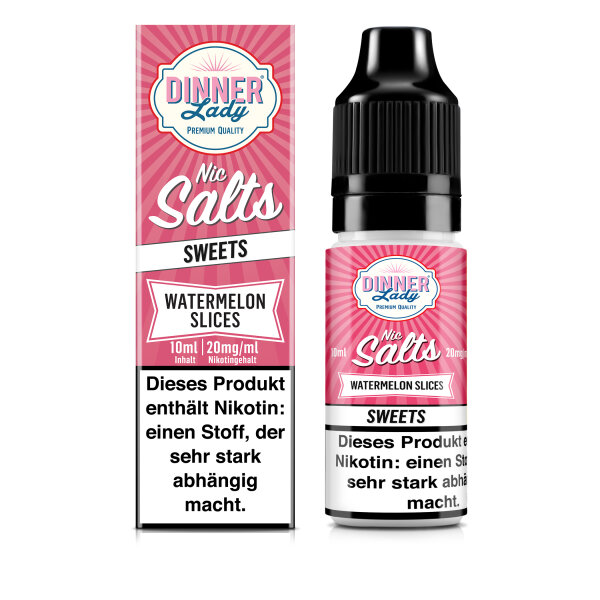 DINNER LADY - Liquid Watermelon Slices - Salt Nic 50:50 10ml/20mg