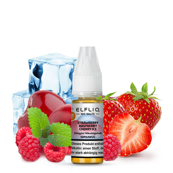 ELF BAR - Elfliq Strawberry Raspberry Cherry Ice - 10ML - 10MG/ML - NIKOTINSALZ