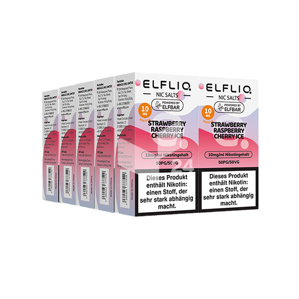 Elfbar - Elfliq Strawberry Raspberry Cherry Ice - 10mg Nikotin