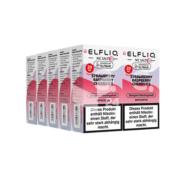 Elfbar - Elfliq Strawberry Raspberry Cherry Ice - 20mg Nikotin