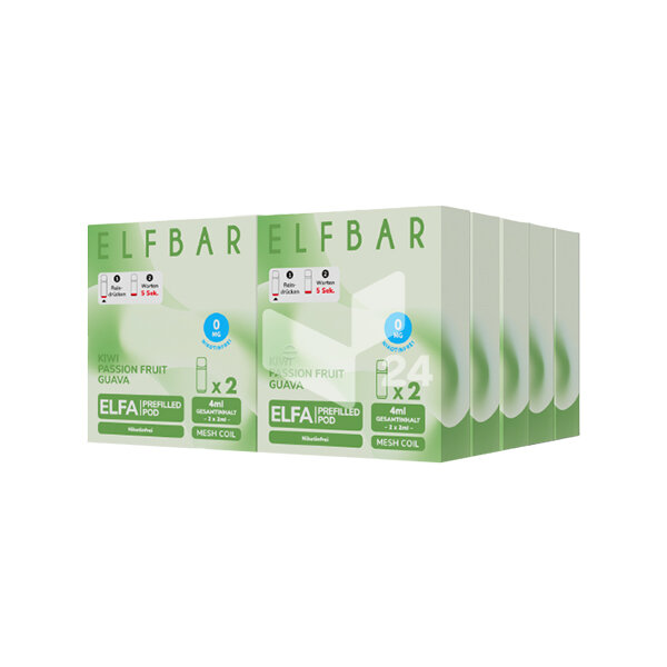Elfbar Elfa Pod - (ohne Nikotin) Kiwi Passion Fruit Guava - 0mg