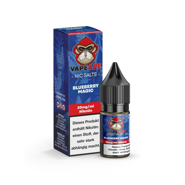 VapeApe - Liquid  Blueberry Magic 20mg - 10ml Salzliquid