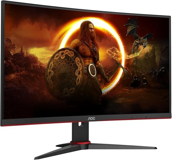 AOC Gaming CQ27G2SE - 27 Zoll QHD Curved Monitor, FreeSync Premium (2560x1440, 165 Hz, HDMI 1.4, DisplayPort 1.2) schwarz-rot