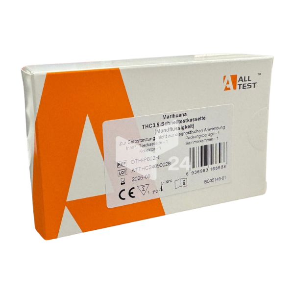 AllTest Marihuana THC3.5-Schnelltestkassette (Mundflüssigkeit, zur Selbsttestung) MHD 08/26