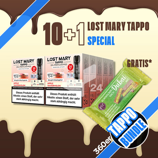 Lost Mary - Tappo 360 Stück + 36x Gratis Schokolade