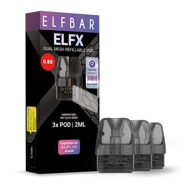 Elfbar - ELFX 0.8O Refillable Pod (3 Stück)
