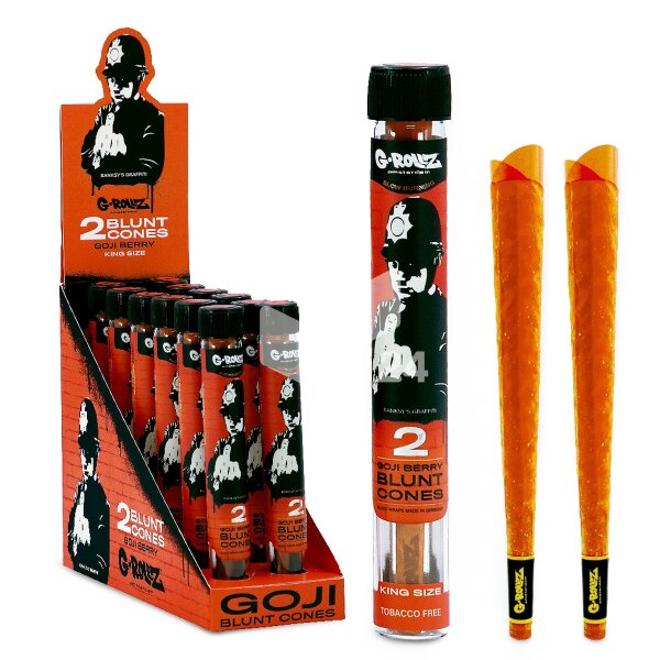 G-Rollz | Wraps & Blunts Banksys Graffiti – Vorgefertigte Goji-Beeren Cones (12er Display, 24 Cones)