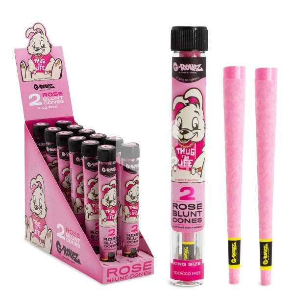 G-Rollz | Wraps & Blunts Banksys Graffiti – Vorgefertigte Rosen-Cones (12er Display, 24 Cones)