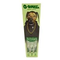 G-Rollz | Cones Pets Rock "Rap" Organischer Grüner Hanf – 3 King Size Cones (24er Display)