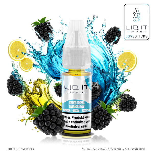 LIQ IT - Nic Salts Blue Razz Lemonade - 20mg