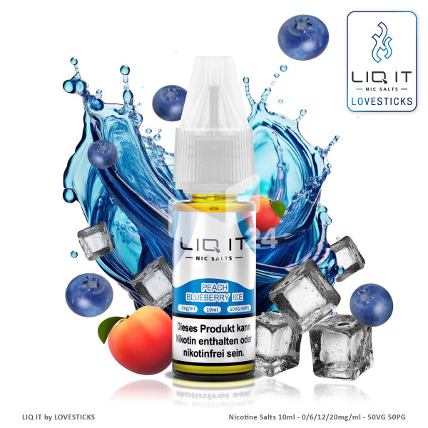LIQ IT - Nic Salts Peach Blueberry Ice - 20mg