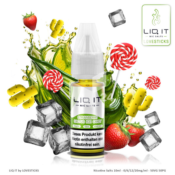 LIQ IT - Nic Salts Strawberry, Cactus, Ice Candy - 20mg