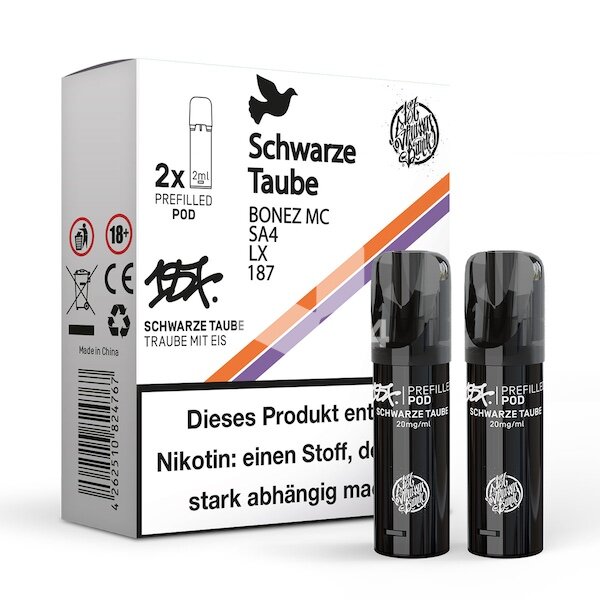 187 Pod (2x) (kompatibel) Schwarze Taube