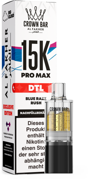 AL Fakher - Pro Max 15K Pod 10ml – Blue Razz Rush – DTL