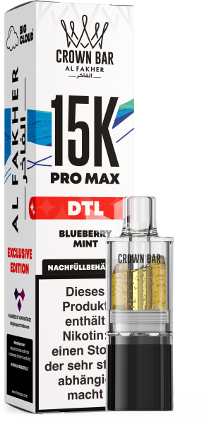 AL Fakher - Pro Max 15K Pod 10ml – Blueberry Mint – DTL