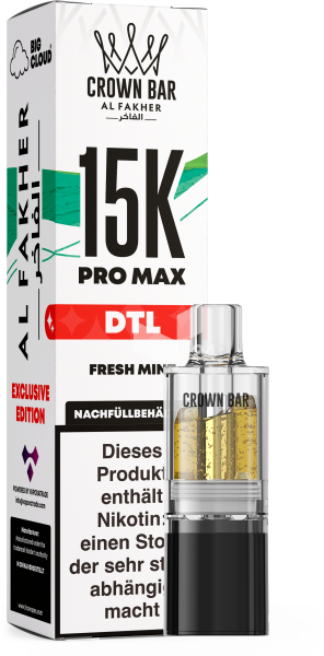AL Fakher - Pro Max 15K Pod 10ml – Fresh Mint – DTL