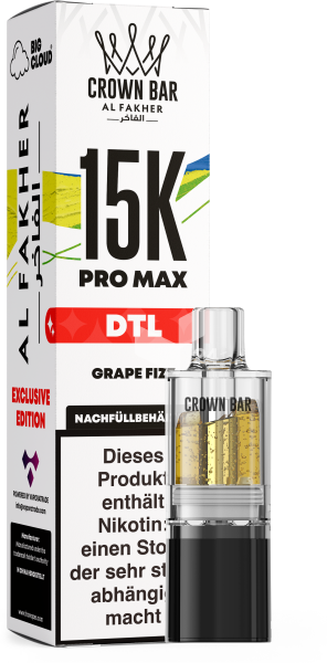 AL Fakher - Pro Max 15K Pod 10ml – Grape Fizz – DTL