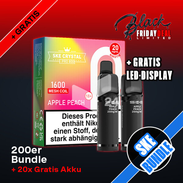 SKE Crystal 800 Pro 200er Bundle +Gratis Akku&Display