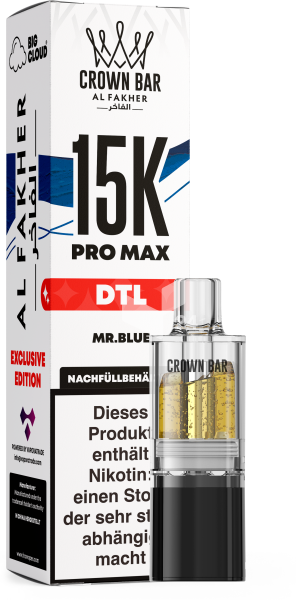 AL Fakher - Pro Max 15K Pod 10ml – Mr. Blue – DTL