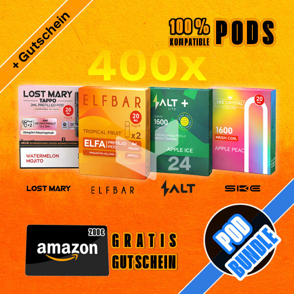 POD - Kompatible Bundle - 400 PODS - KOMPLETT-SORTIMENT