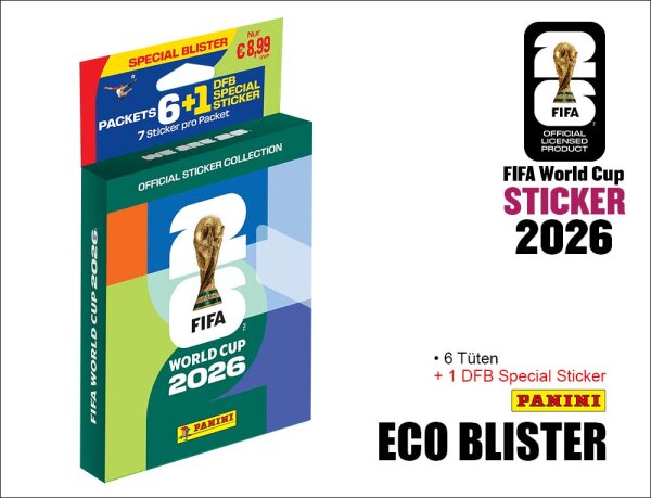Panini FIFA WM 2026 Sticker - ECO Blister + 6 Tüten