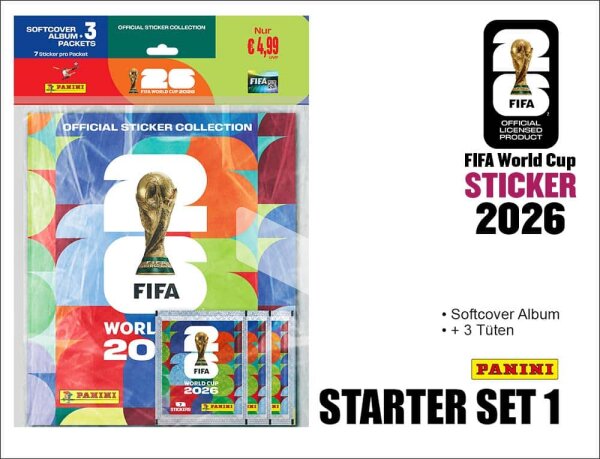 Panini FIFA WM 2026 Sticker - Starter Set 1 (Soft-Cover+3Tüten)