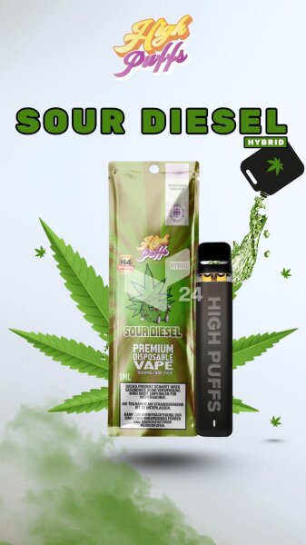 High Puffs H4 Superior Vape Sour Diesel 1ml