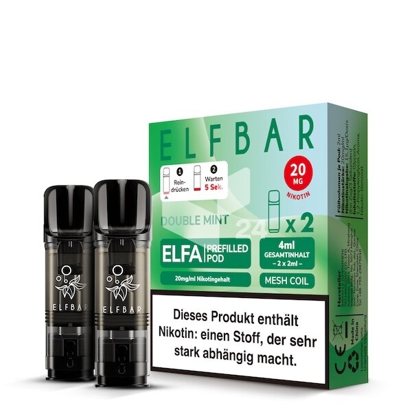 Elfbar Elfa - Prefilled Pod - Double Mint *NEU*
