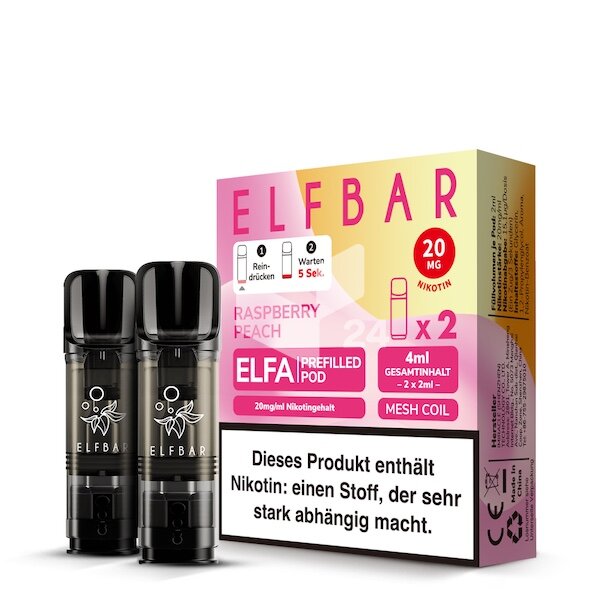 Elfbar Elfa - Prefilled Pod Raspberry Peach