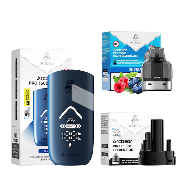 Arcbear Pro 15000 - Blue Razz - Starter Kit