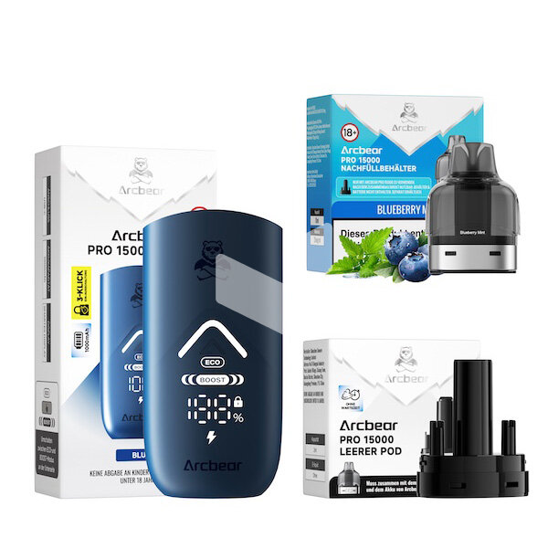 Arcbear Pro 15000 - Blueberry Mint - Starter Kit