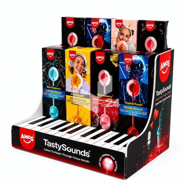 Amos Tastysounds Lollipop Display