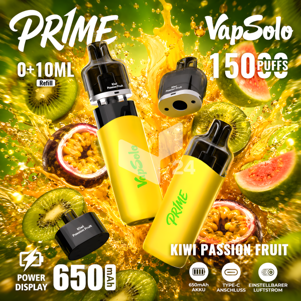 VapSolo Pr1me 15K - Kiwi Passion Fruit