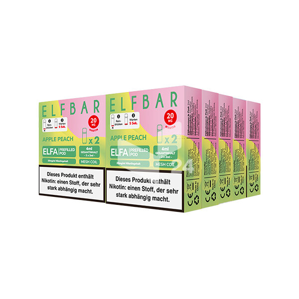 elfbar pods apple peach ELFA Apple Peach Prefilled Pod by ELFBAR 2er Pack 20 mg main image 0